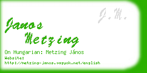 janos metzing business card